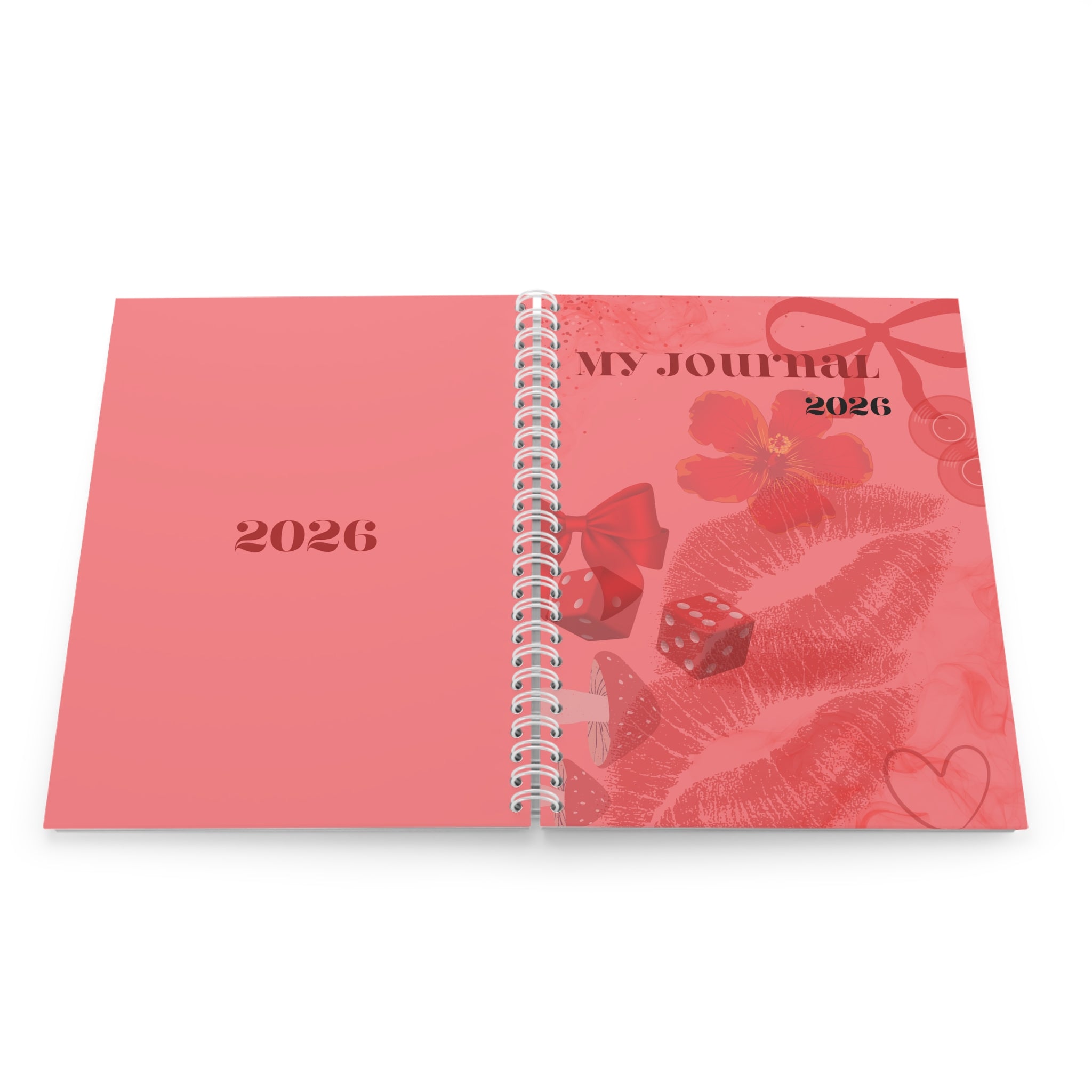 2026 Pink 'My Journal' Spiral Notebook – Floral Kissed Planner & Diary