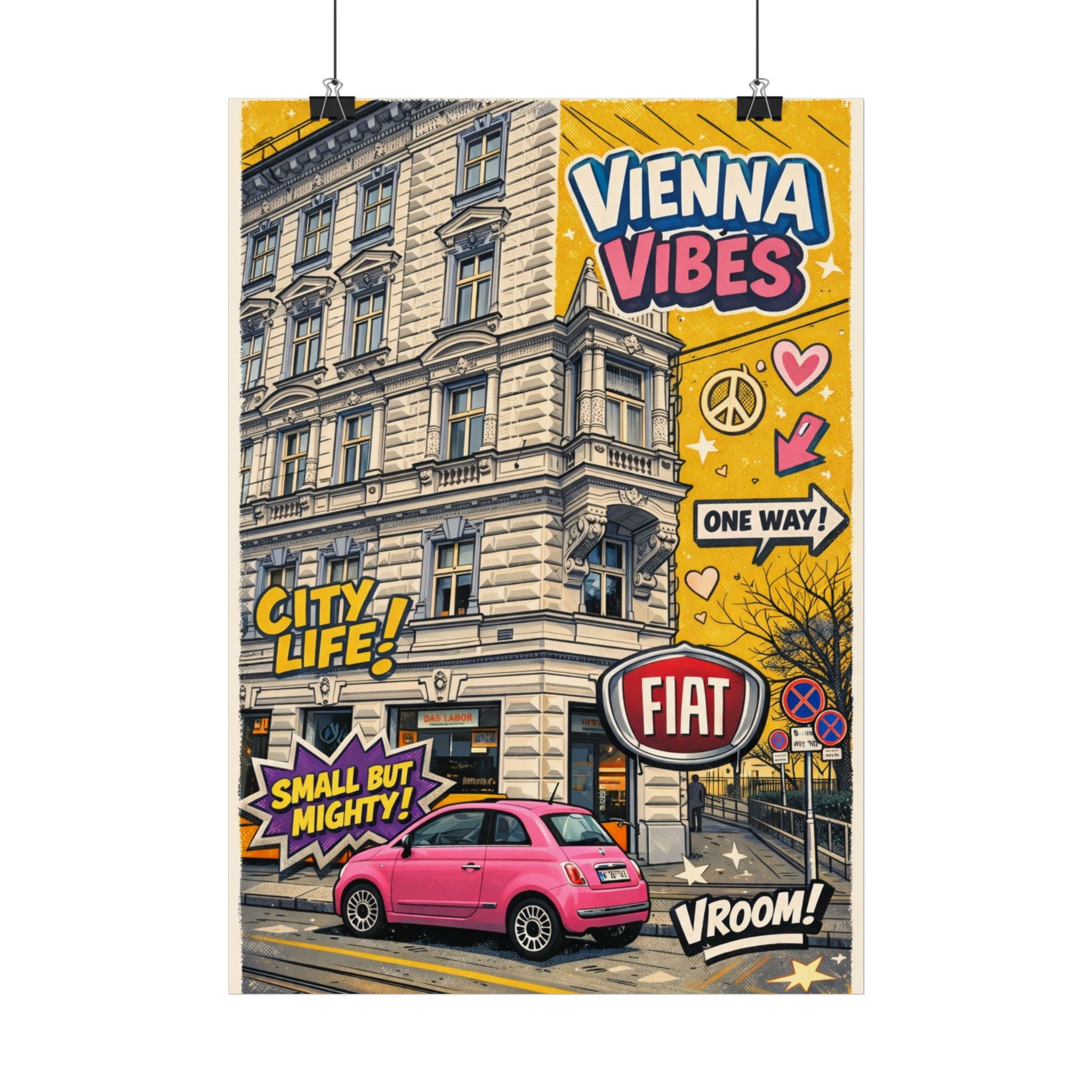 Vienna Vibes Poster — Retro City Fiat Art Print