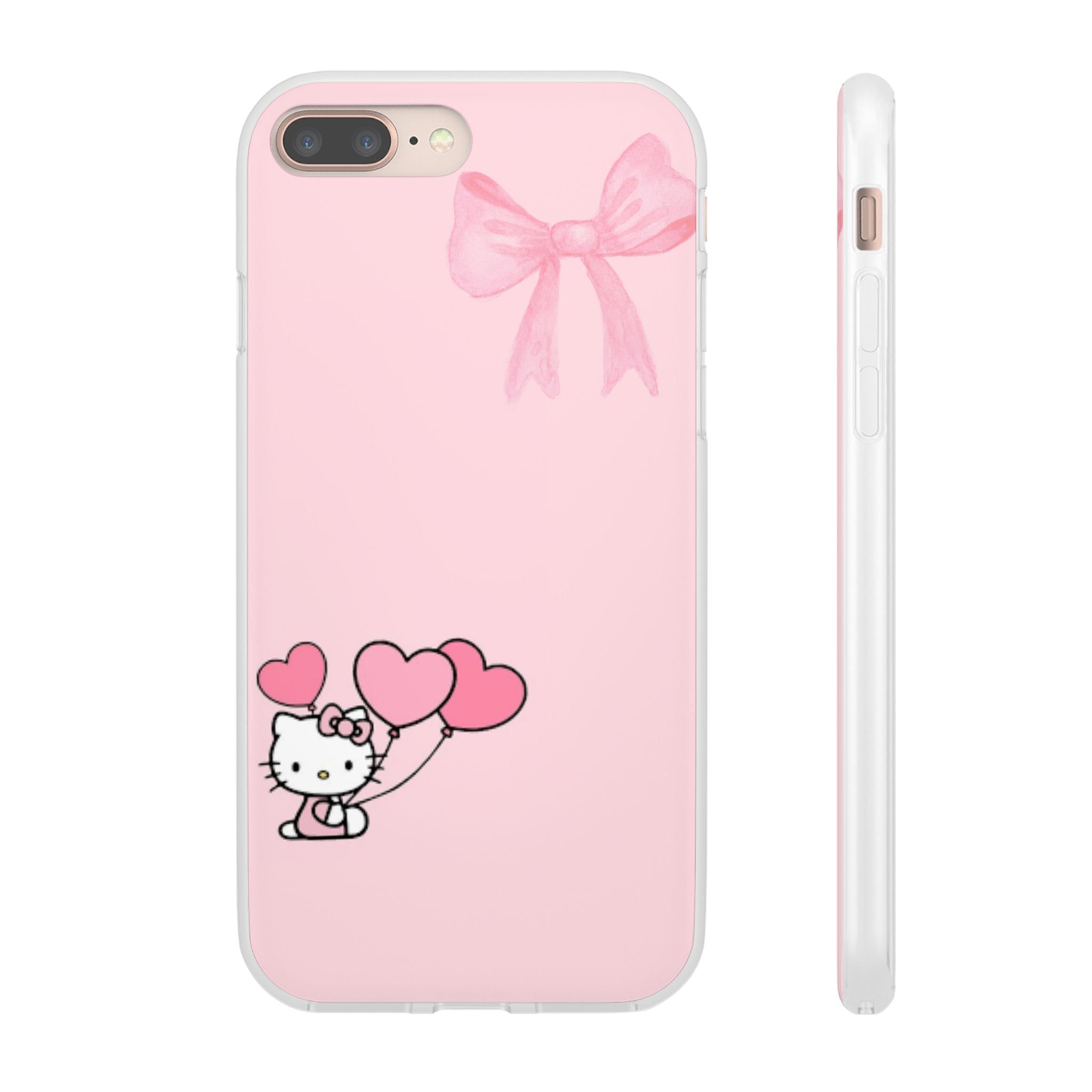 Pink Hello Kitty Heart Balloons Phone Case — Cute Bow Design for iPhone