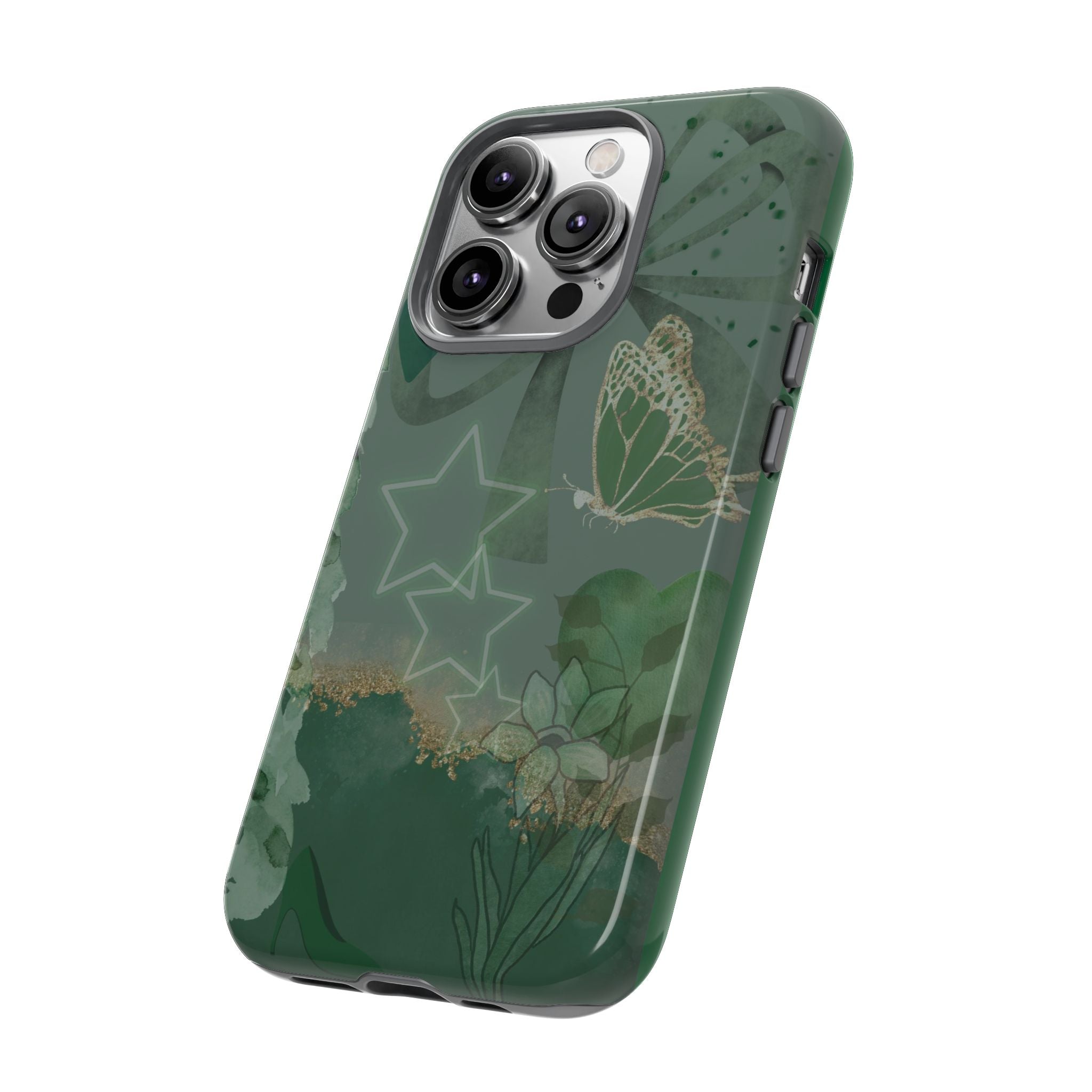 Green Butterfly Floral Phone Case