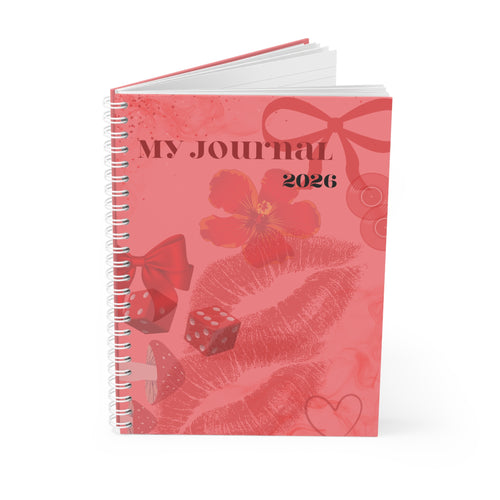 2026 Pink 'My Journal' Spiral Notebook – Floral Kissed Planner & Diary