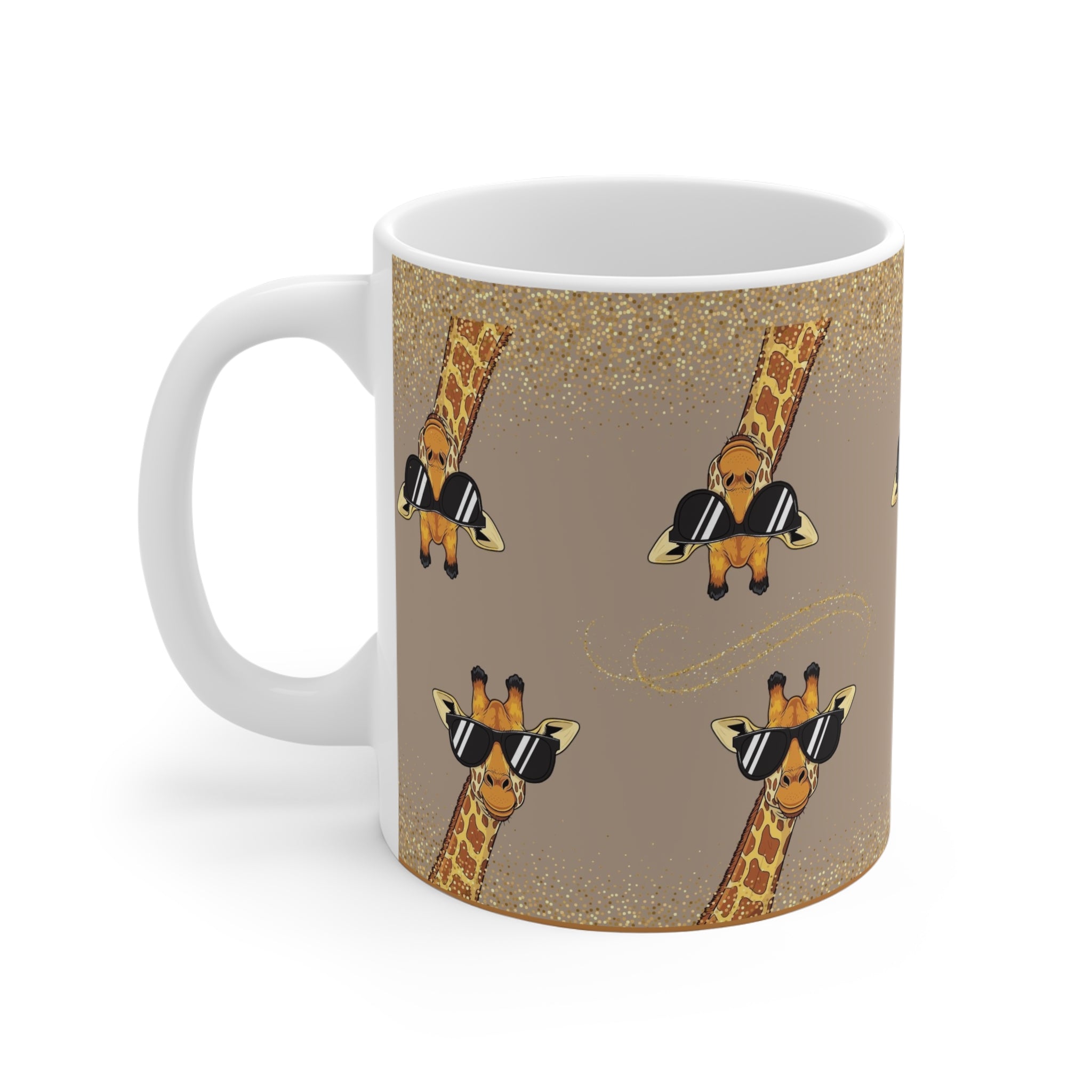 Cool Giraffe Sunglasses Ceramic Mug — Cute Animal Coffee Cup