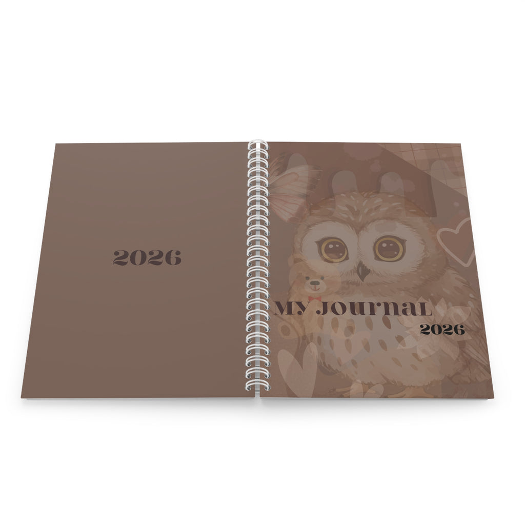 2026 Owl Journal Spiral Notebook — Cute Brown Owl My Journal Planner
