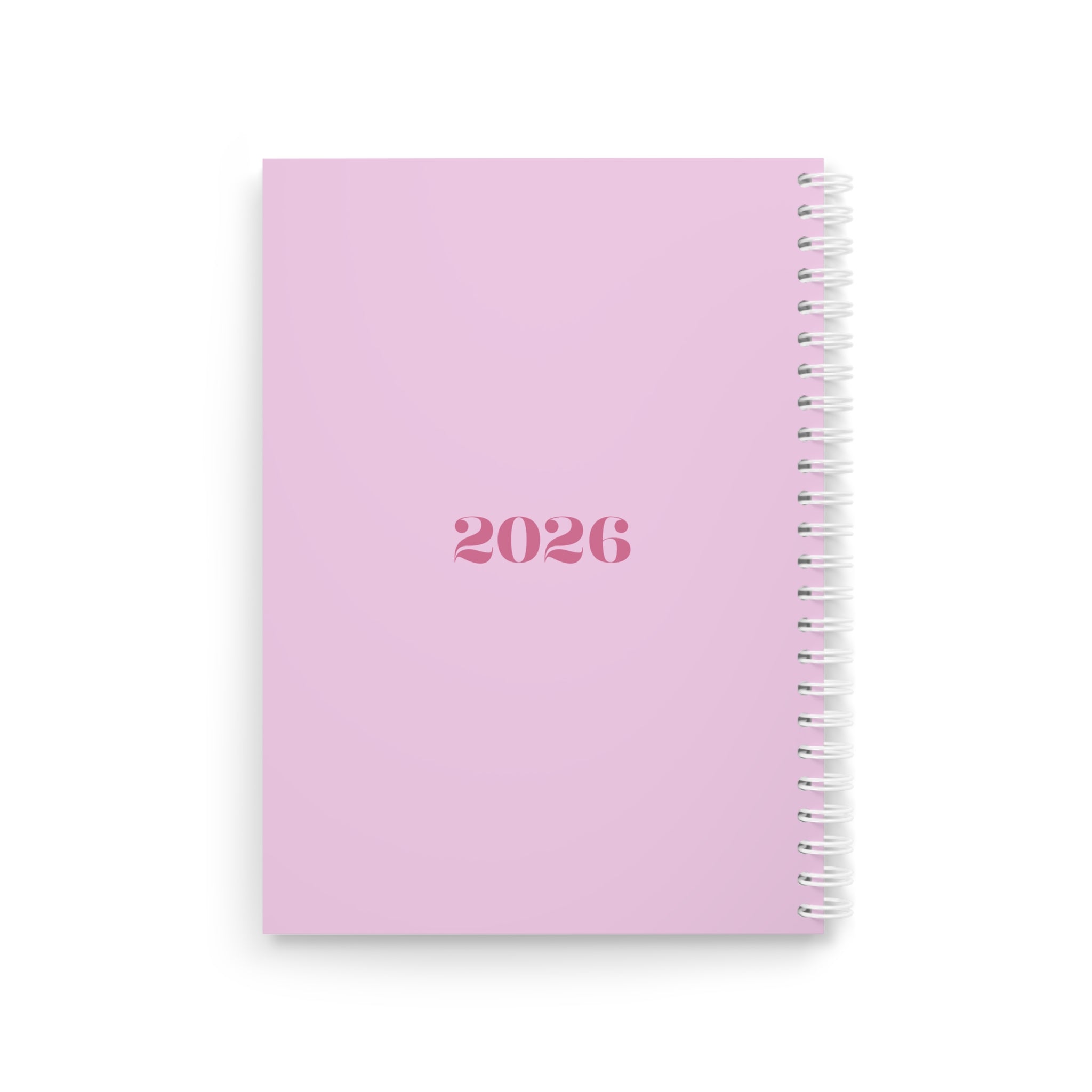 2026 Pink Girly Spiral Notebook — Cute Journal Planner with Teddy & Heart Design
