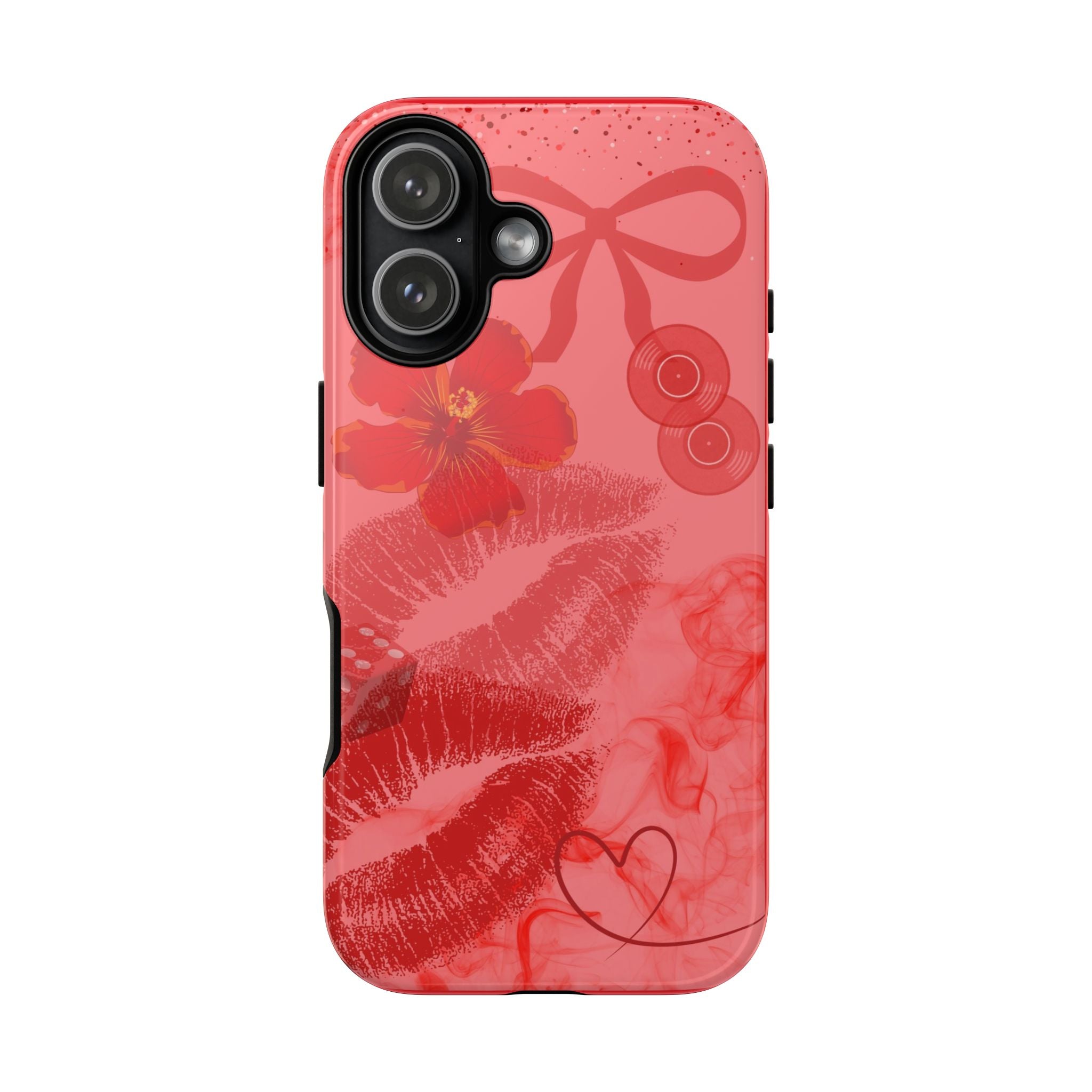 Red Kiss Floral Phone Case — Tough Cases Shockproof Cover for iPhone