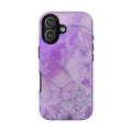 Purple Butterfly Tough Phone Case — Floral Protective iPhone Cover
