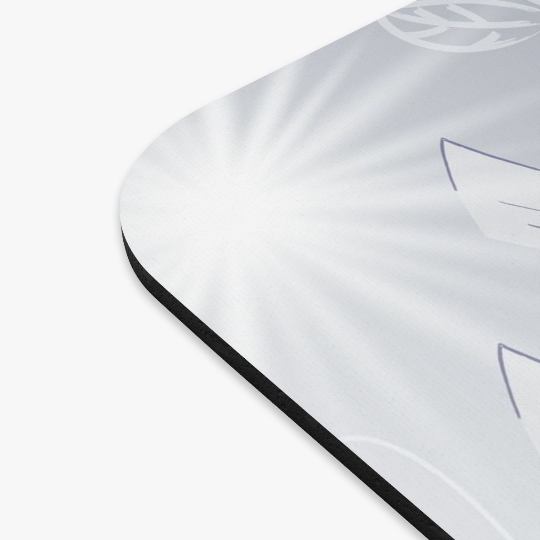 Floral Dream Rectangle Mouse Pad — Soft Gray White Flower Desk Mat