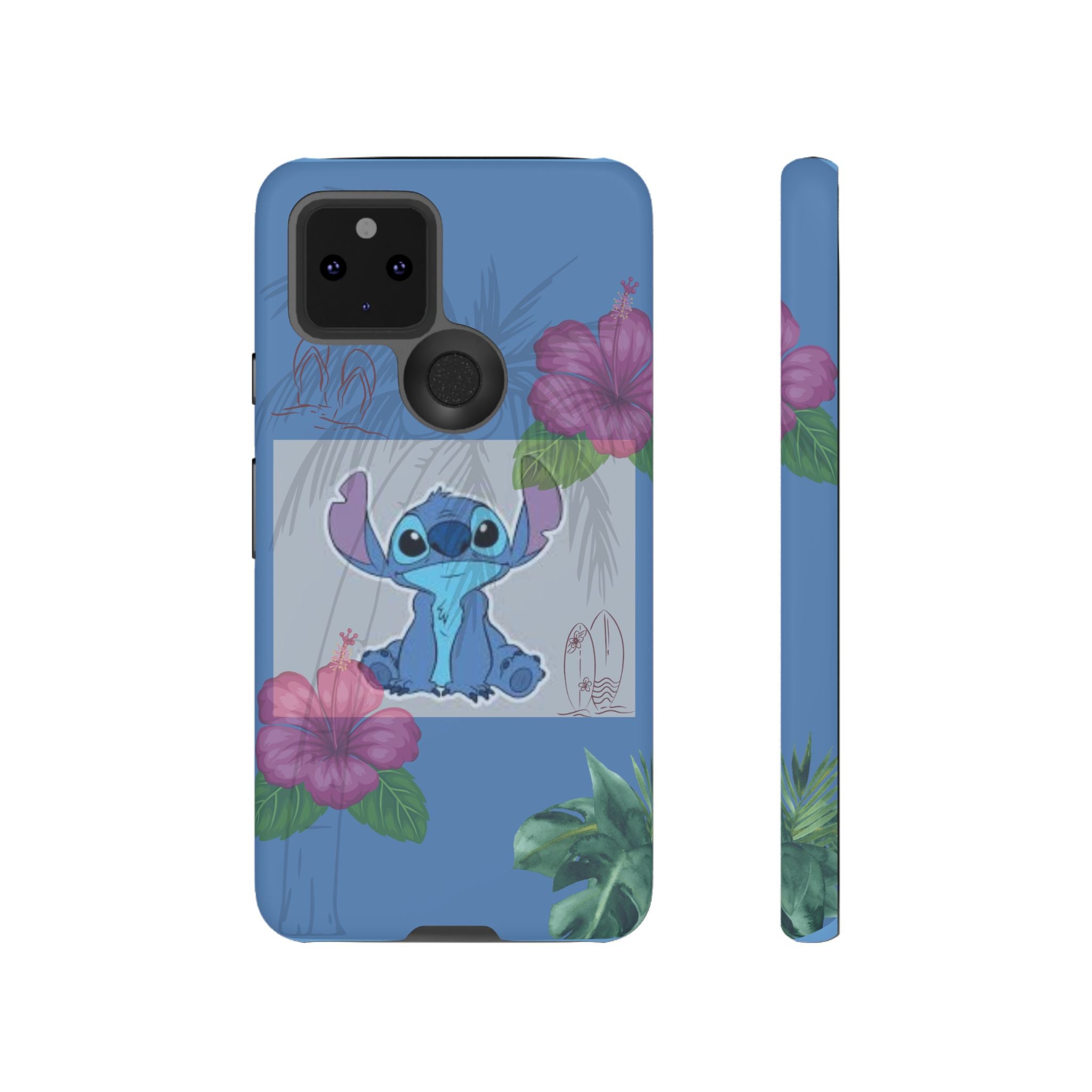 Stitch Tropical Tough Phone Case – Hawaiian Hibiscus Surfboard Design