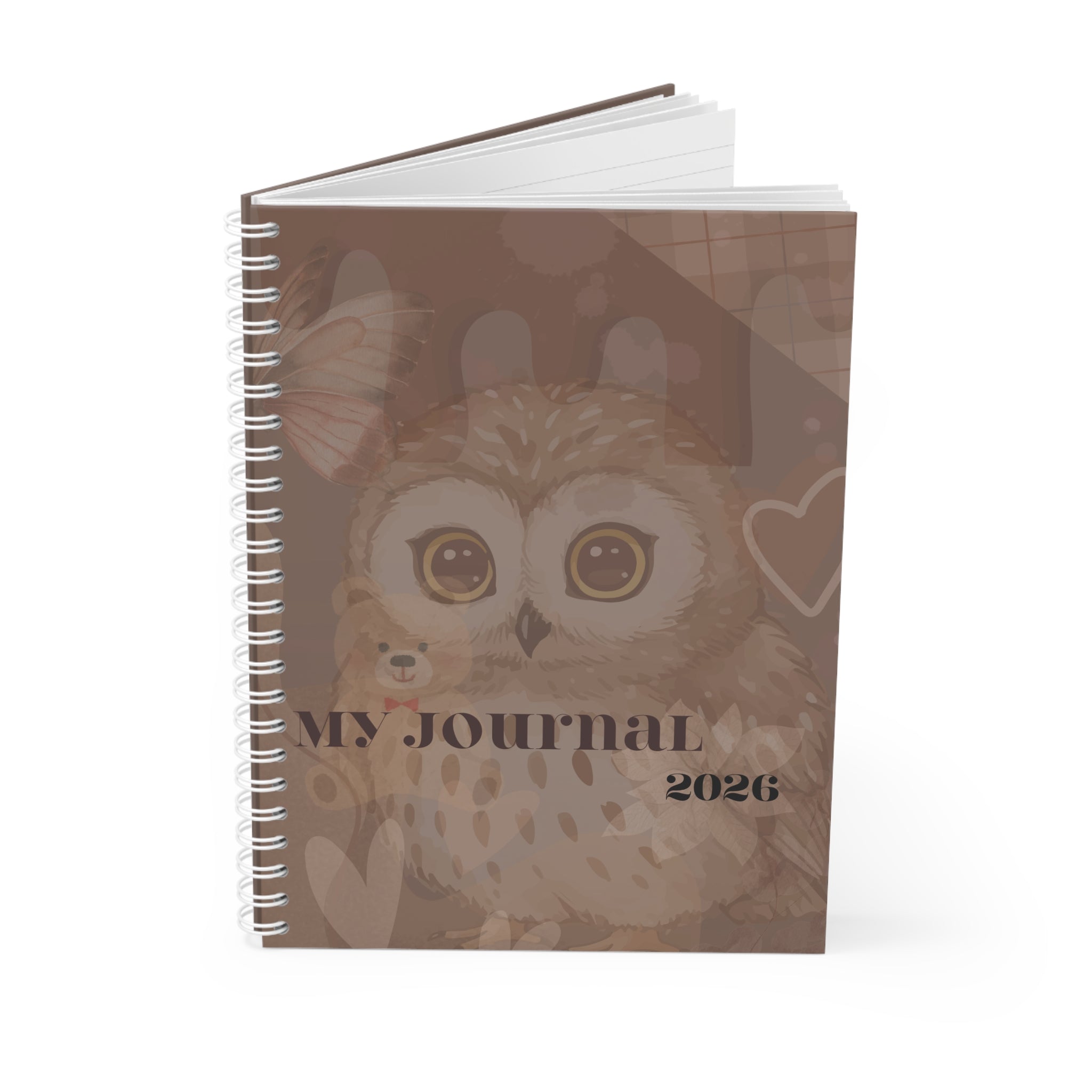 2026 Owl Journal Spiral Notebook — Cute Brown Owl My Journal Planner