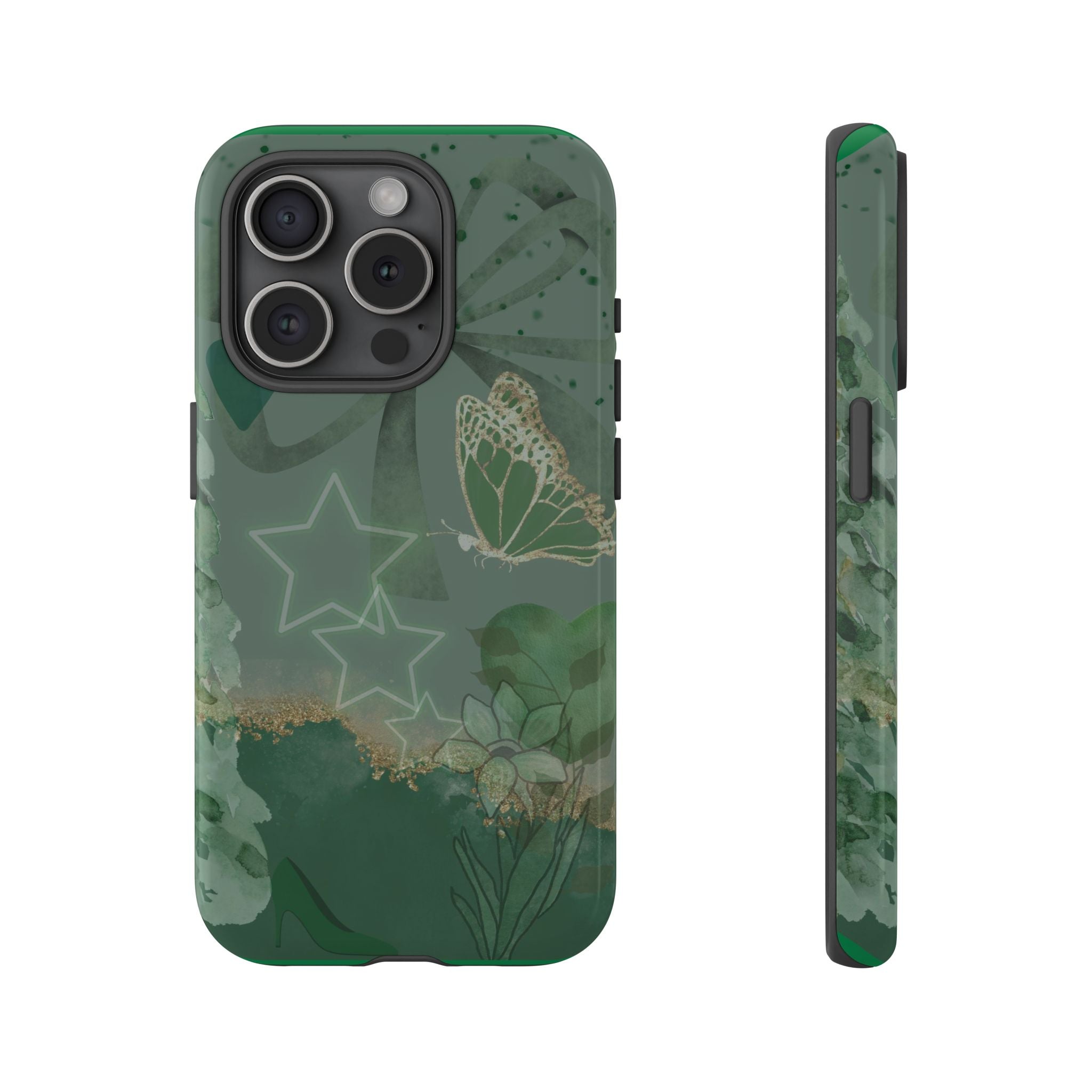 Green Butterfly Floral Phone Case