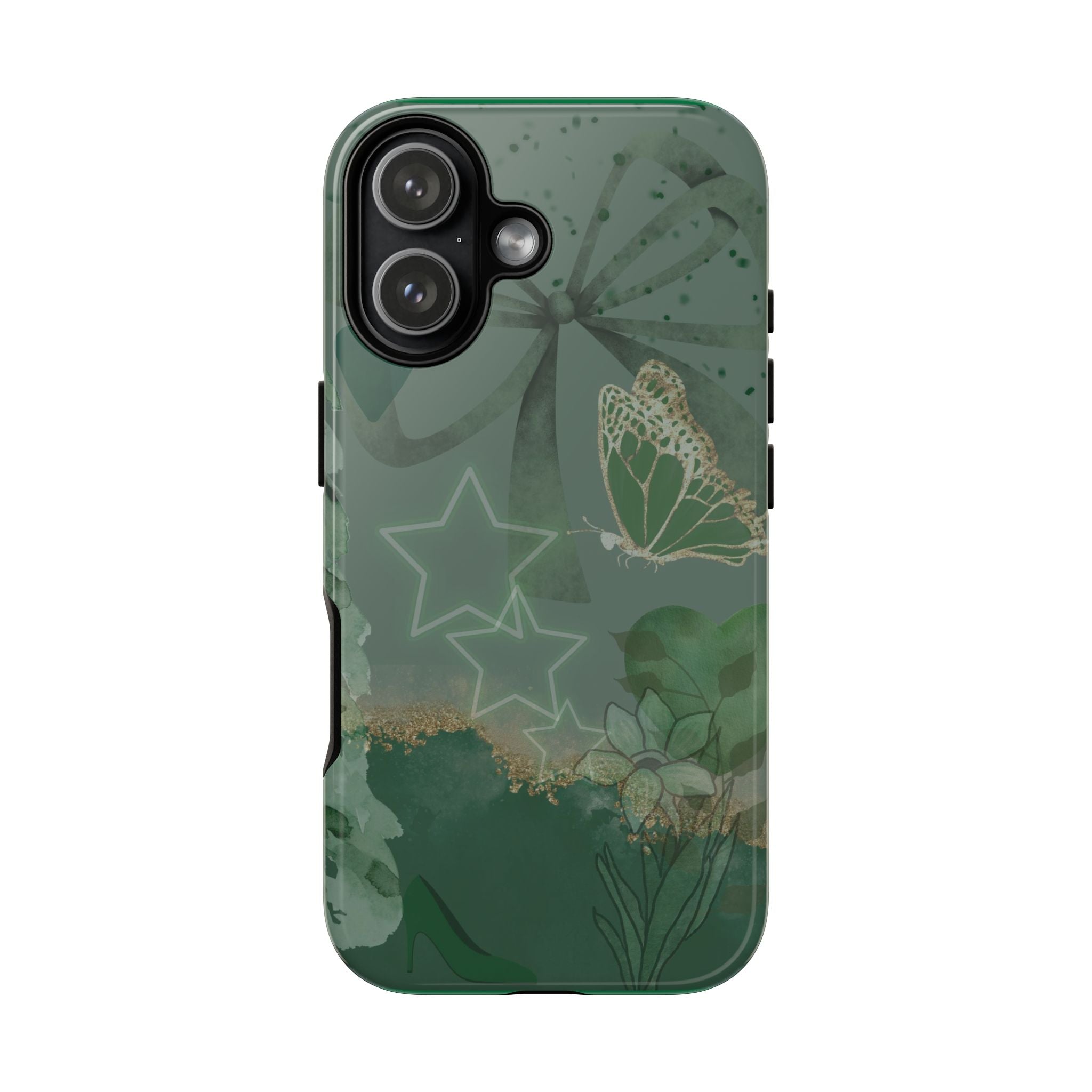 Green Butterfly Floral Phone Case