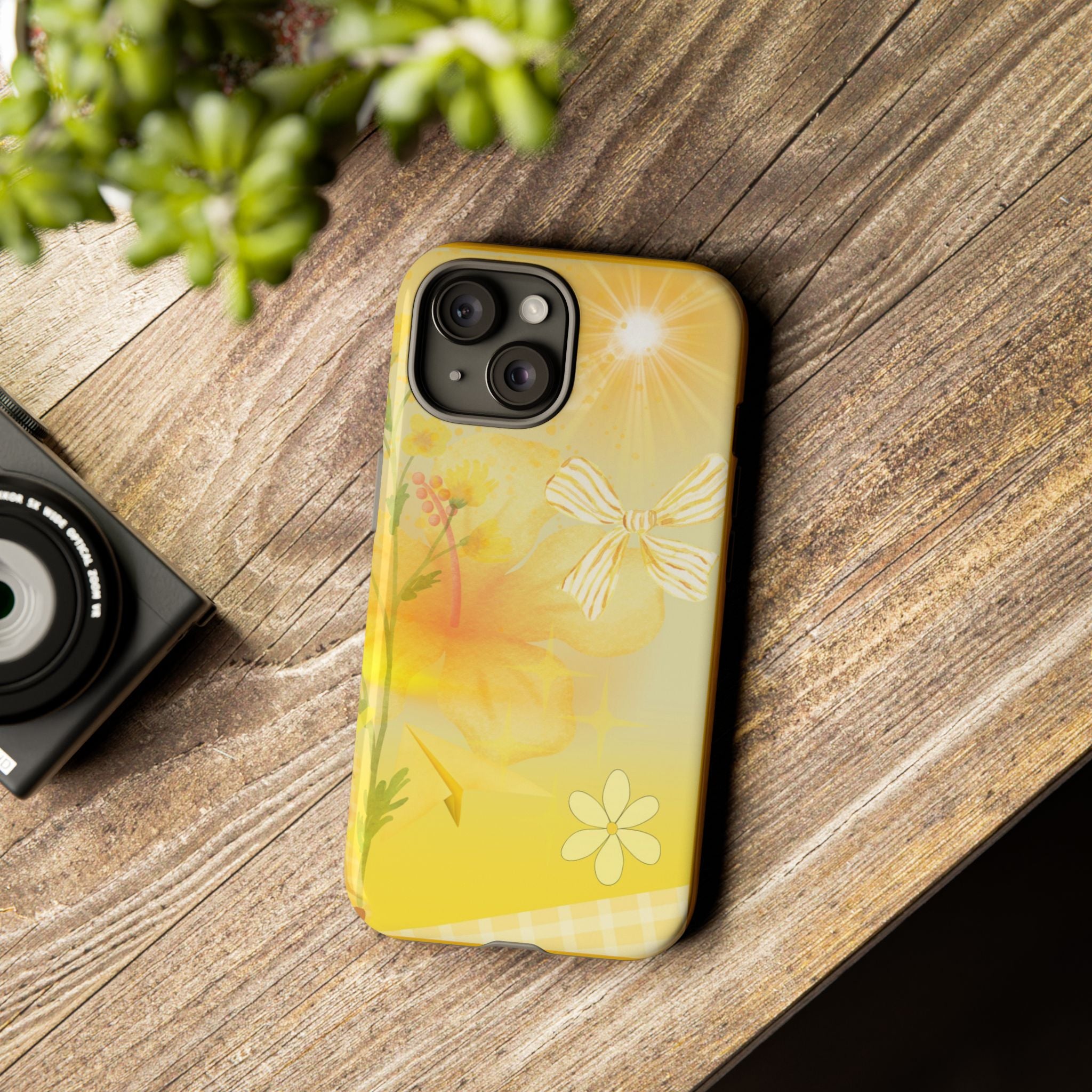 Yellow Floral Phone Case – Sunny Bow Garden iPhone Cover