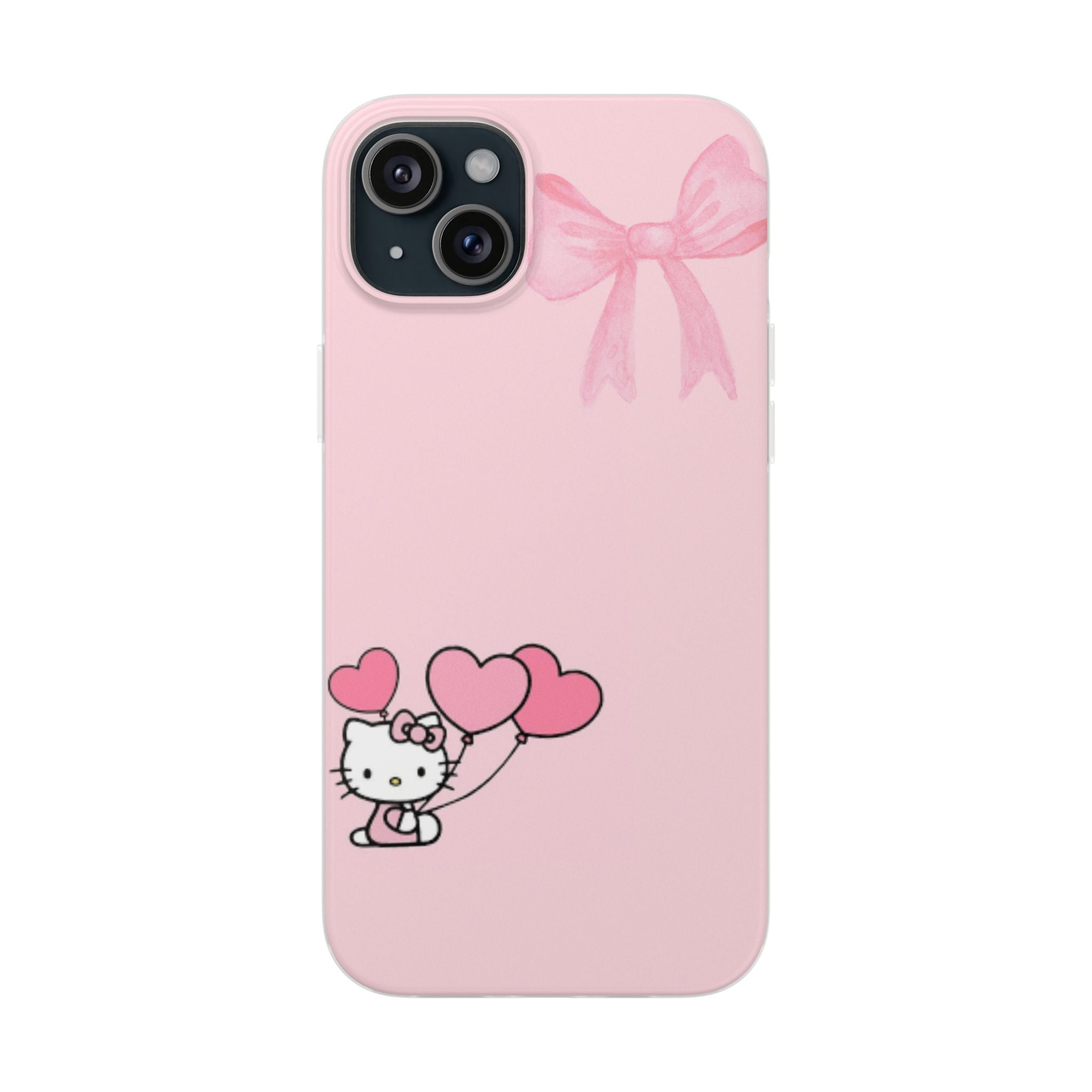 Pink Hello Kitty Heart Balloons Phone Case — Cute Bow Design for iPhone