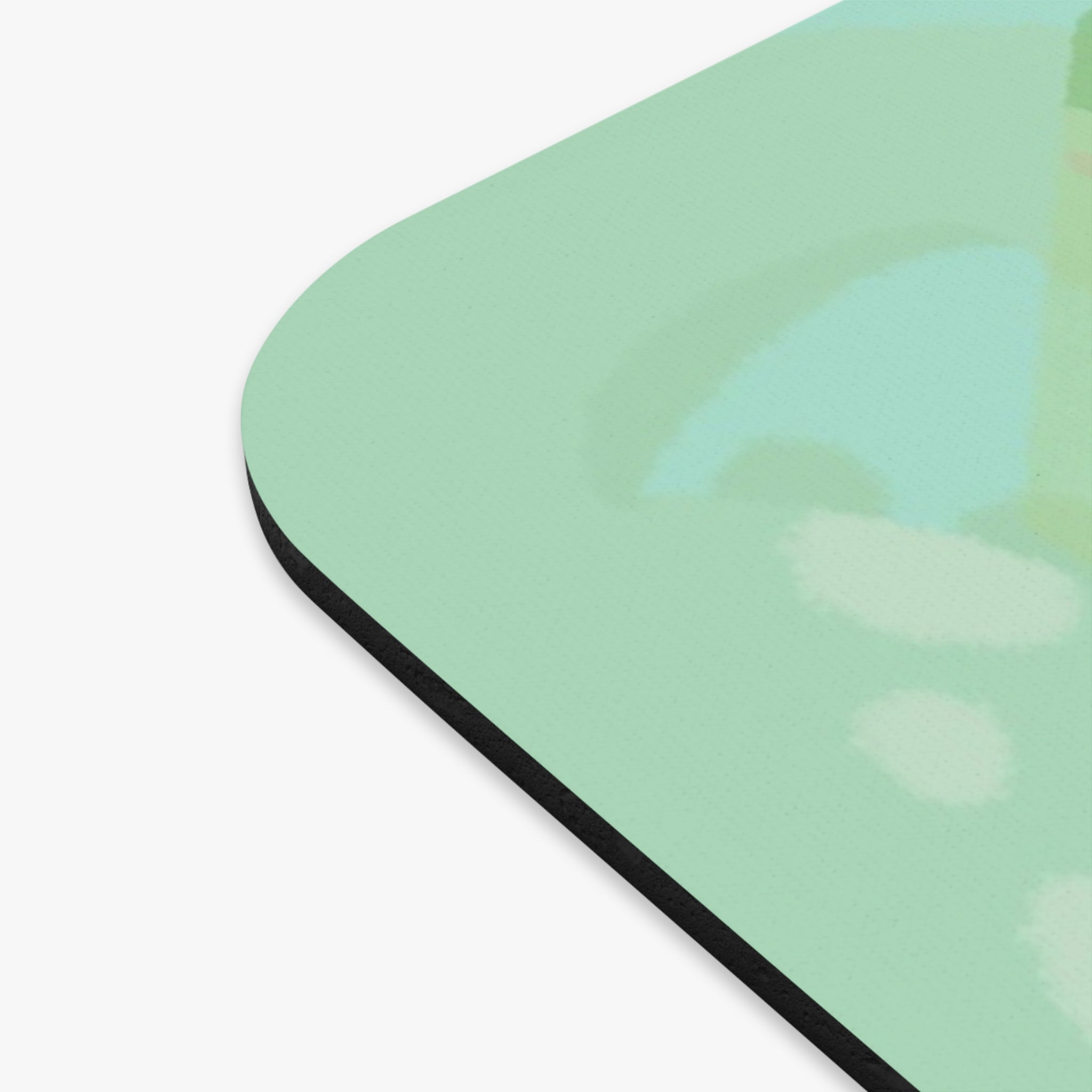 Aqua Dream Collage Mouse Pad — Travel Ticket & Botanical Design