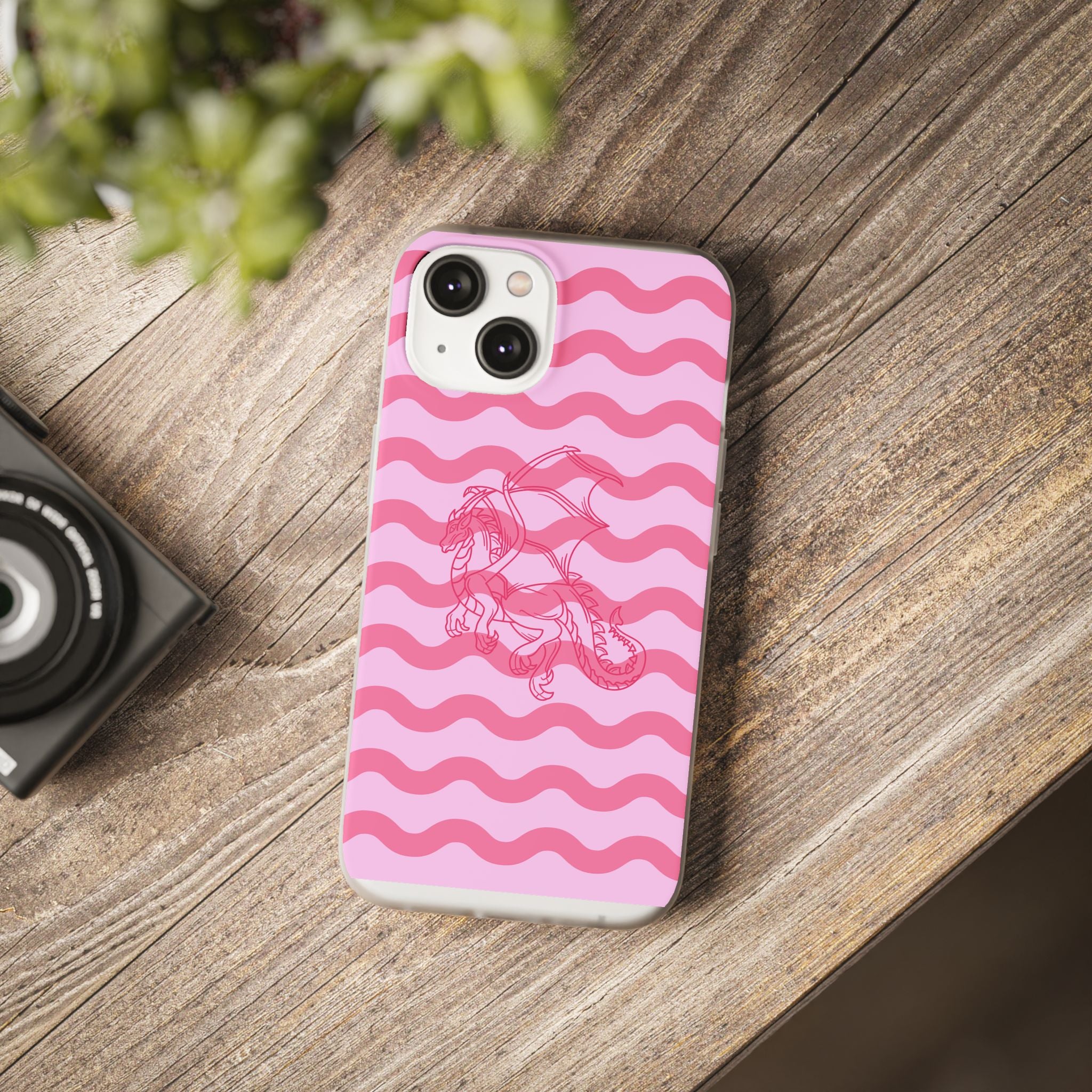Pink Wave Dragon Phone Case – Cute Girly Patterned Flexi Case