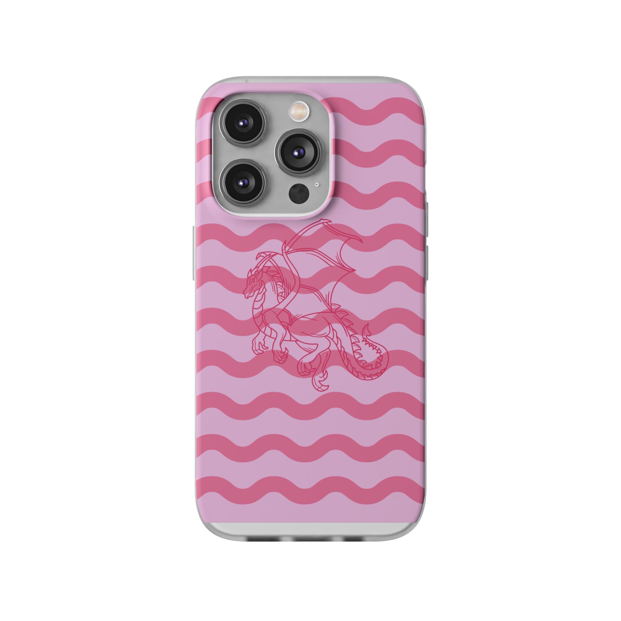 Pink Wave Dragon Phone Case – Cute Girly Patterned Flexi Case